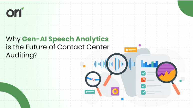 Image depicting the significance of generative AI speech analytics in transforming contact center auditing practices.