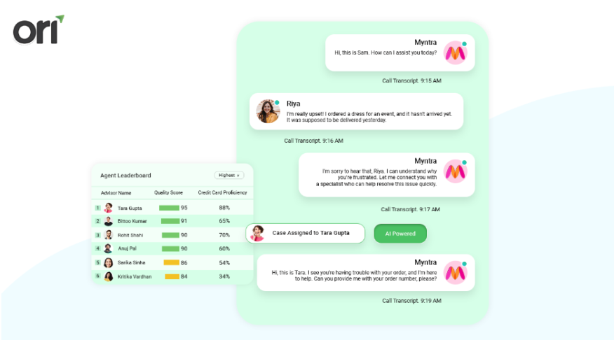 An app interface displaying various user profiles representing diverse individual agents, a conversation, and their unique characteristics.